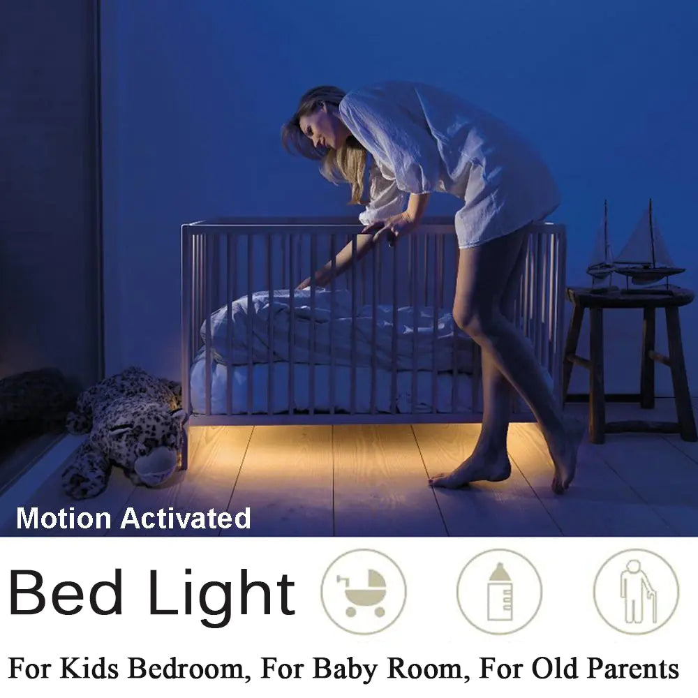 Motion Sensor LED Bed Light Strip - Smart Under Bed Lighting
