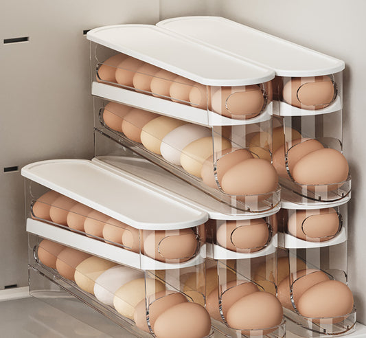 Refrigerator Egg Storage Box - Stackable Organizer Container