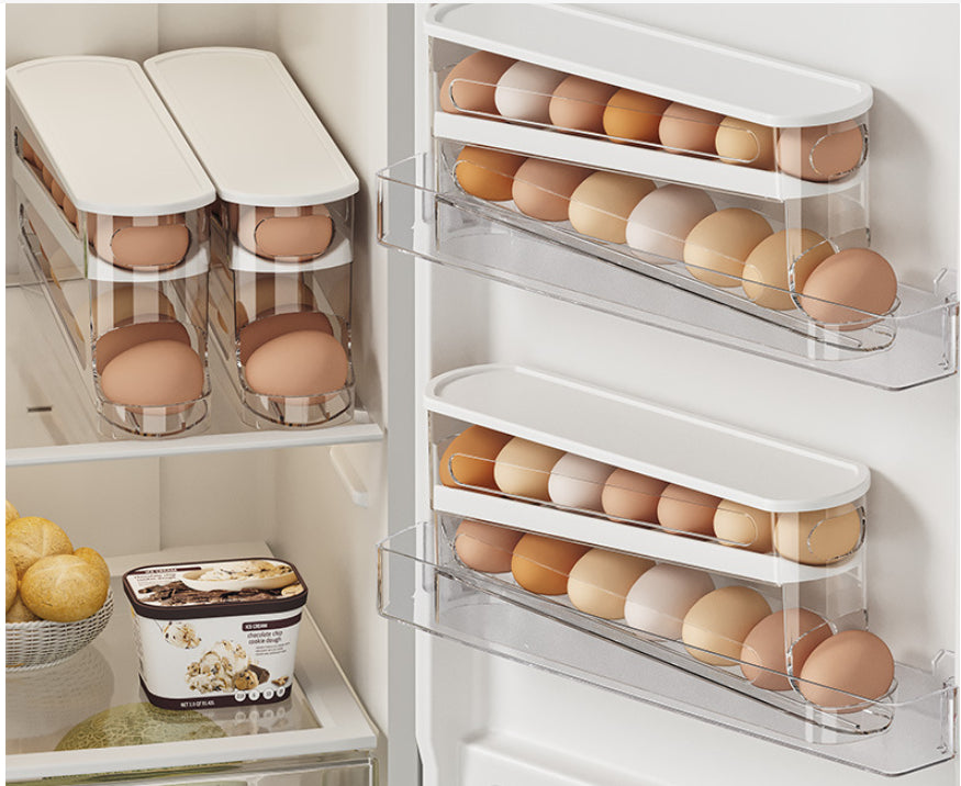Refrigerator Egg Storage Box - Stackable Organizer Container